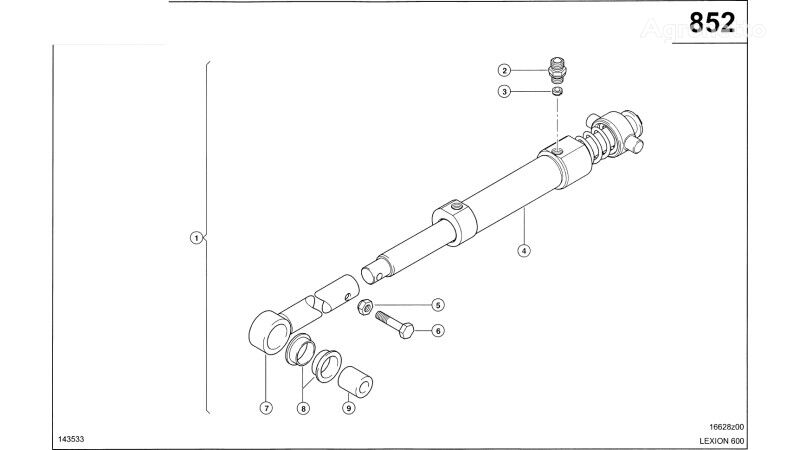 hidravlični cilinder za kombajn za žito Claas Lexion 600