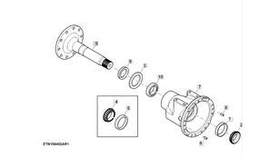 polosovina John Deere 6230 6250 R293693 za traktor na kolesih John Deere 6230 6250